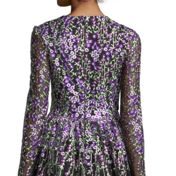 NWT Badgley Mischka Floral-Embroidered Dress - Picture 7 of 8
